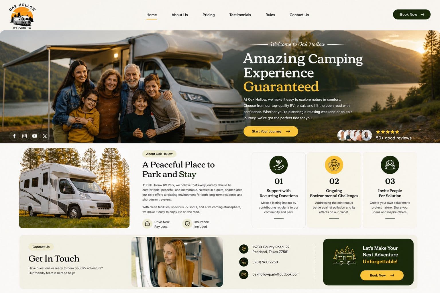 Camping Experience — Travel • Booking project by Clyrix Digital